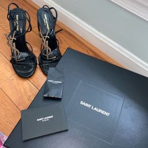 Saint Laurent SANDALI CASSANDRA IN PELLE NERA